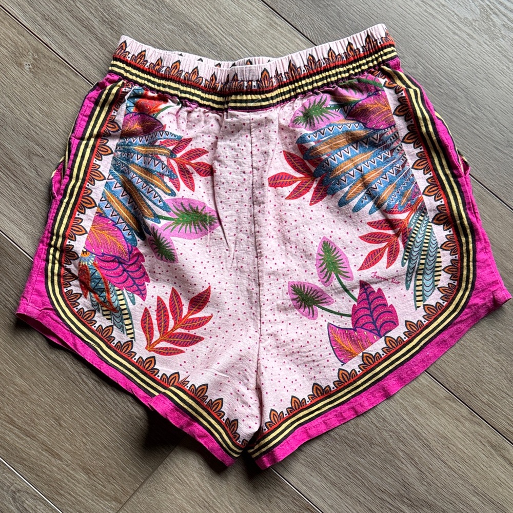 FARM Rio Pink Tropical Print Drawstring Shorts - Picture 2 of 7